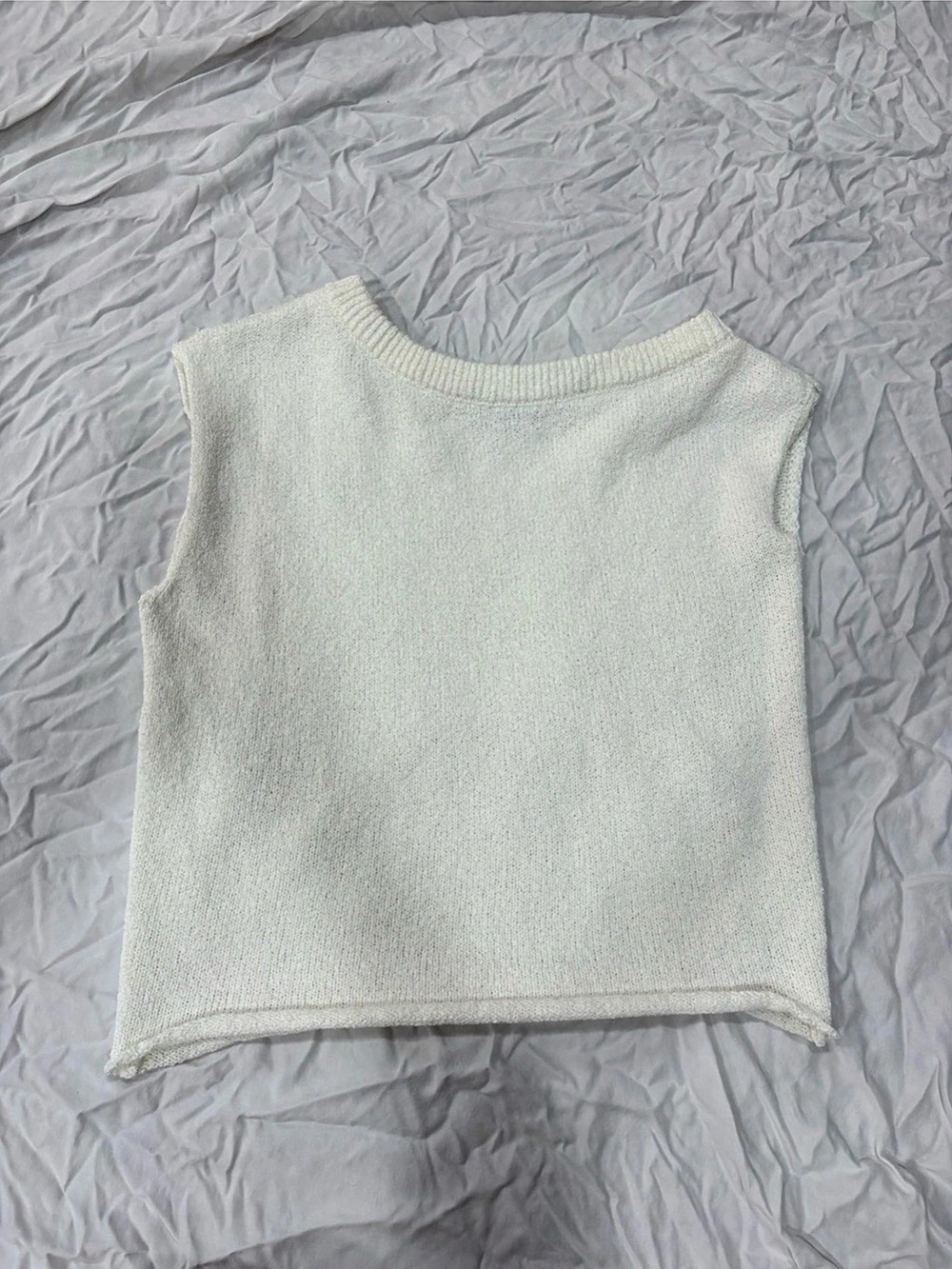 Princess Polly Sleeveless Knit Top in White Like New